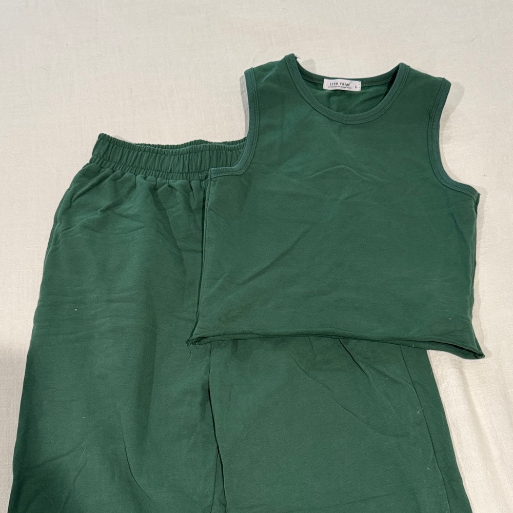 12th Tribe Forest Green tank and sweatpants